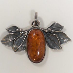 VTG Baltic Amber & sterling Silver Pendant